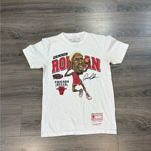 Mitchell & Ness White Chicago Bulls Dennis Rodman Graphic Tee